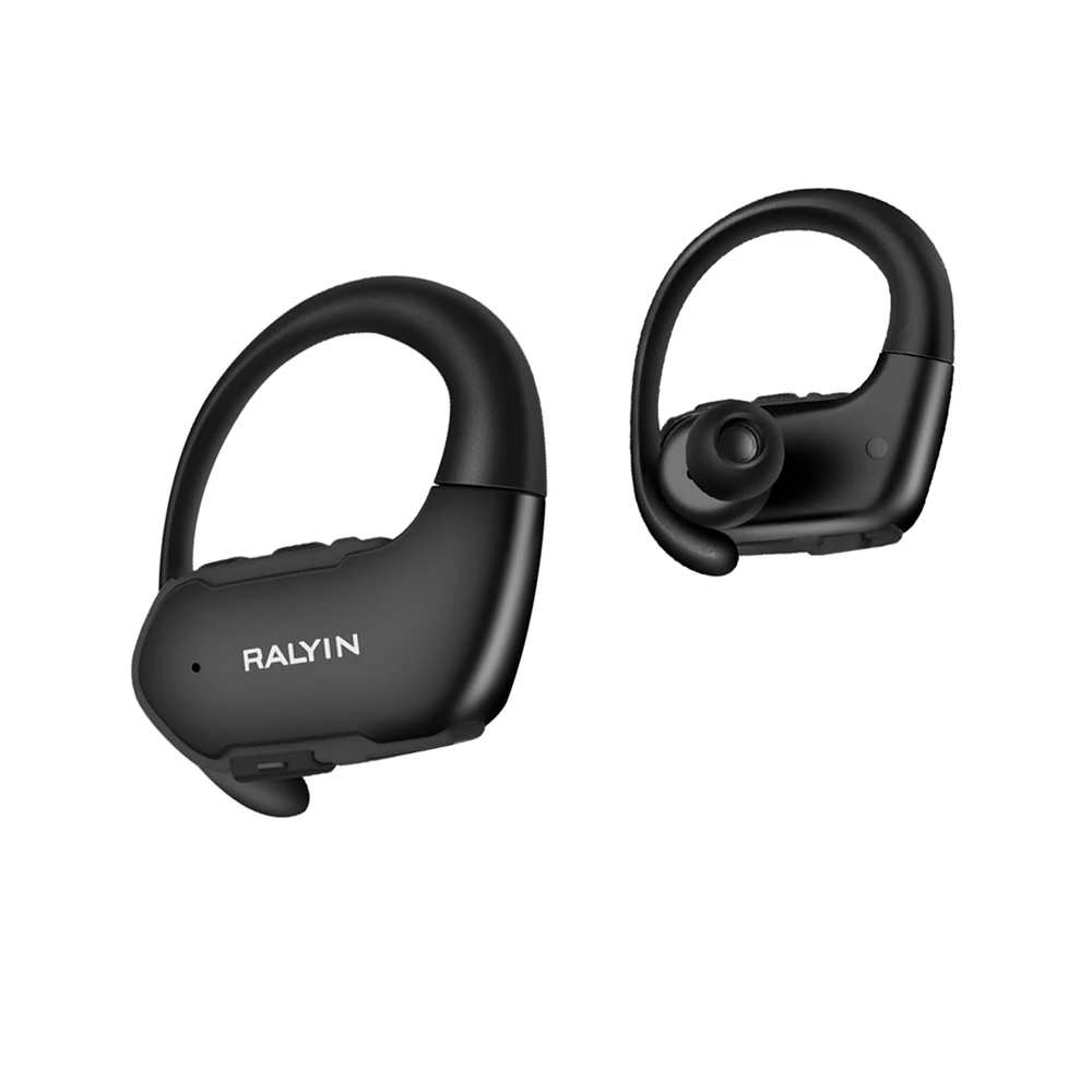 Black Ralyin M9 TWS Bluetooth наушники настоящие беспроводные наушники 10 часов музыки bluetooth 5,0 беспроводные наушники спортивные наушники с защитой от пота - Цвет: Black
