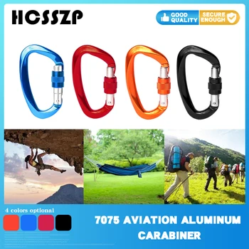 

Professional Climbing Carabiner D Shape 12KN Aviation Aluminum Key Hooks Ascend Safety Master Lock Outdoor Protective Equipment