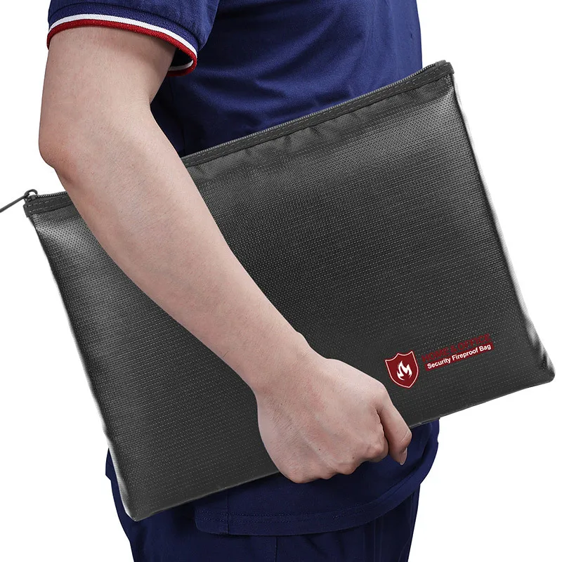 

Men's Briefcase Fireproof Black Security Secret File Bag Multi-function Handbag