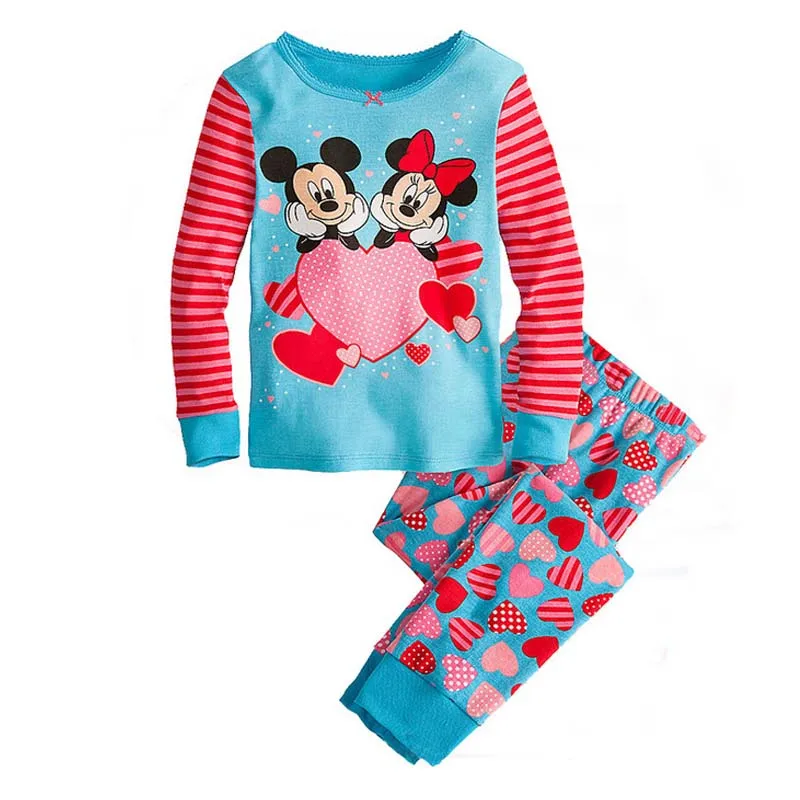 Детские пижамные комплекты; детская одежда для мальчиков; милые пижамы для девочек с героями мультфильмов; топы с длинными рукавами+ штаны; комплект детской одежды из 2 предметов - Цвет: 17