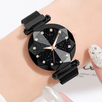 

Women Watches Starry Sky Luxury Ladies Watch Rose Gold Reloj Mujer Magnetic 2019 Female Quartz Wristwatch Relogio Feminino