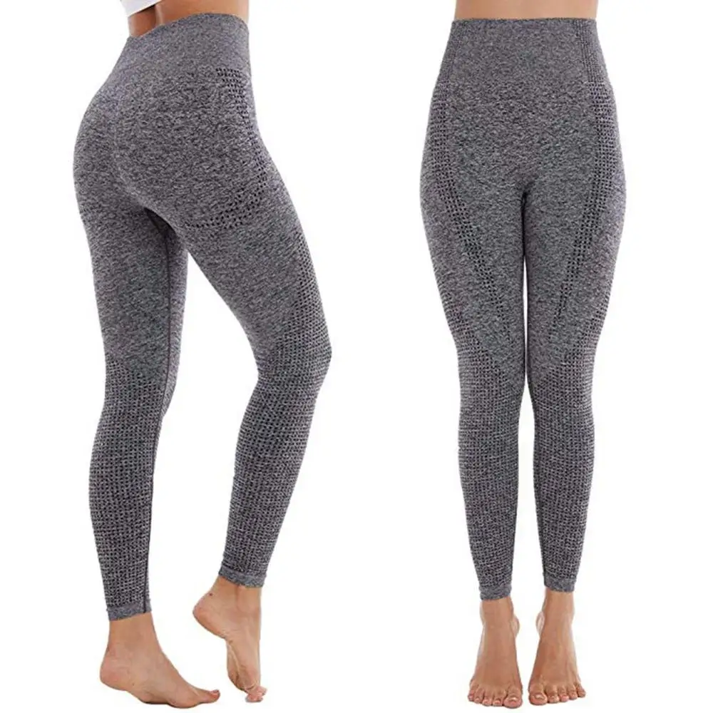 Gray JGS1996 Бесшовные Спортивные Леггинсы женские, с высокой талией тренажерный зал фитнес Стрейч Йога Брюки Акула тренировки Леггинсы - Цвет: Gray