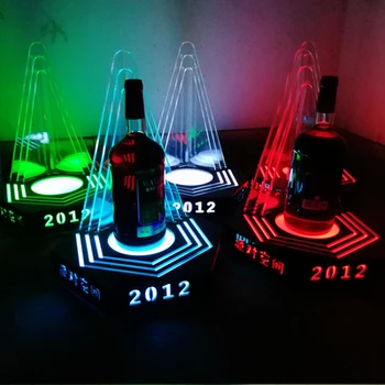 

Led Light Wine Cocktail Display Stand Rack Remote Control PE Plastic Colorful Color Charging For Night Club Bar KTV bar stand