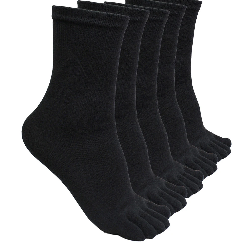 

hot 5 Pairs Stock Men Sports Running Five Finger Toe Socks Elastic Short Soild Socks 2020 New Solid color Breathable cheap cool