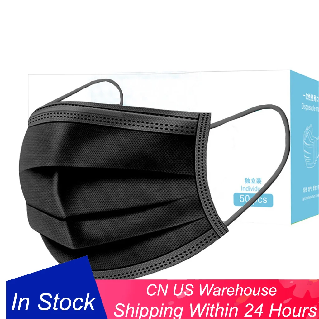 

50Pcs/lot Mascherine Disposable Mask Activated Carbon Mask Unisex Protection Fabric Dust Mouth Mask Respirator ffp3