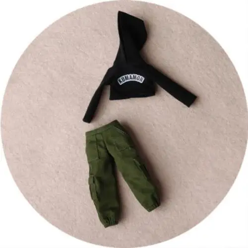 greenpant and top7 Новинка, Одежда для куклы Blyh, толстовка с капюшоном и длинными рукавами, шапка или комбинезон, штаны для ob24, Pullip, Barbies, Blyth, штаны, Одежда для куклы 1/6, аксессуары - Цвет: greenpant and top7