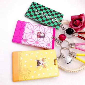 

Anime Cosplay Card Cover Demon Slayer Kimetsu no Yaiba Kamado Tanjirou Student Bus Card Holder Cover Cartoon Keyring Pendant