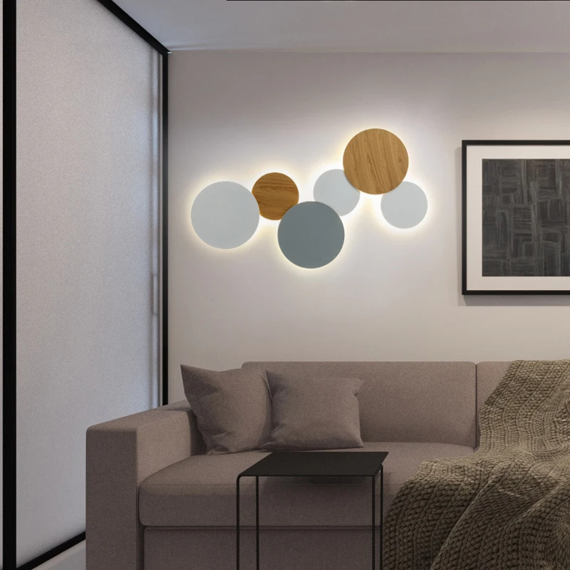 Nordic Combination Moon Led Wall Lamp Bedroom Black/White Metal Led Wall Lights Living Room Corridor Led Wall Light Fixture
