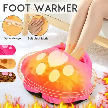 

Portable Electric Heated USB Charging Plush Cat Claw Warm Foot Super Soft Hand Warmers Winter Warm Soft Short Plush Foot Warmer