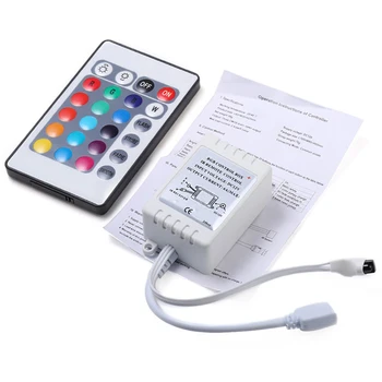 

24-key RGB Controller DC 12V 2A IR infrared LED Strip Dimming Controller 34-type Function Modes Regulator Output 3-way