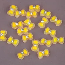 Nuevo 20 piezas acrílico Linda pajarita de moño brillo Gel UV 3D decoración de uñas DIY(China)