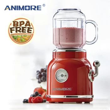 

ANIMORE Portable Electric Blender Fruit Baby Food Juicer Milkshake Mixer Meat Grinder Multifunction Retro Juice Maker Machine