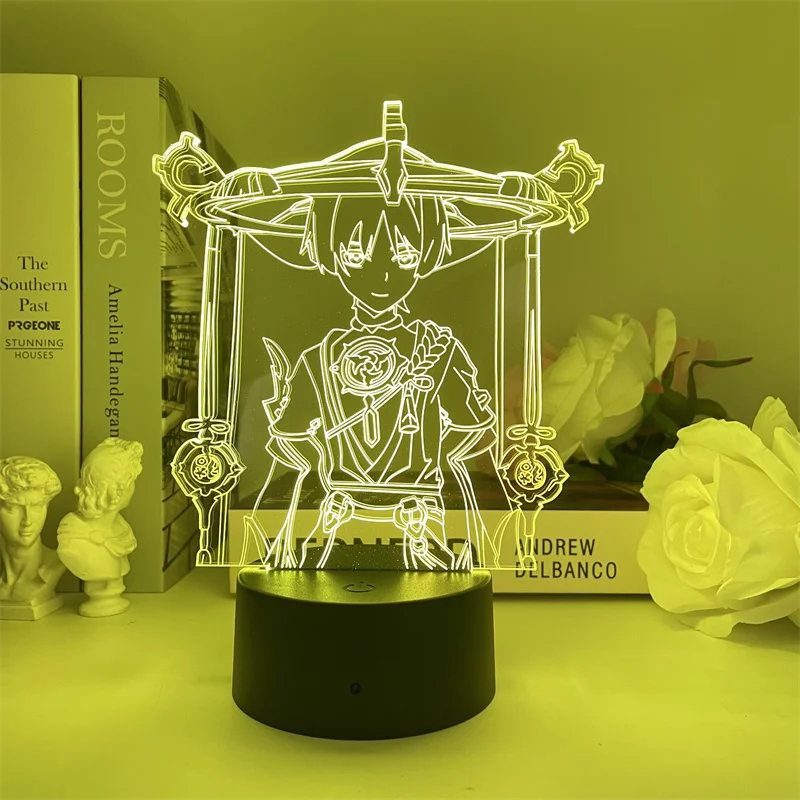 night lamp for bedroom Genshin Impact Scaramouche Balladeer Night Light USB Popular Game Character Led  Acrylic Children's Gift Bedroom Decoration Lamp star wars night light