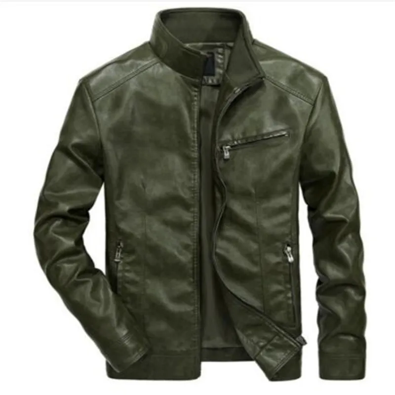 

Mens Leather Jacket Men chaqueta cuero hombre Bomber Basic lederjacke herren Vintage Business Brand Clothing Military Retro Coat
