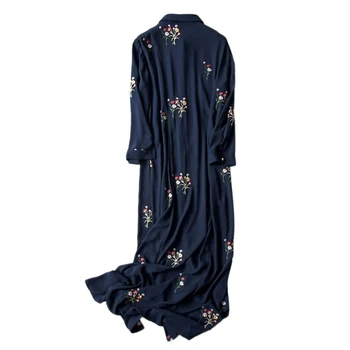 

New Elegant Summer Bogeda Dress Women High Quality Home Casual Holiday Navy dress Chiffon Half Sleeves Loose Dresses Lady Wear