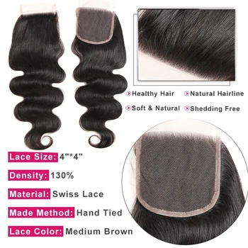 Body Wave Bundles With Closure Brazilian Hair Weave 3 Bundles With Closure Human Hair Bundles With Closure 30 Inch Bundles 5