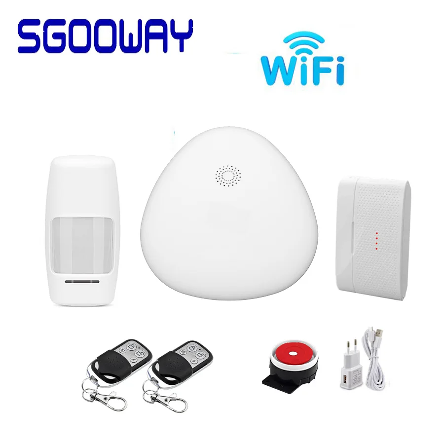 Sgooway охранная сигнализация 433 МГц Wifi охранная умная домашняя сигнализация Испанский Английский Русский - Цвет: V10 Bundle C