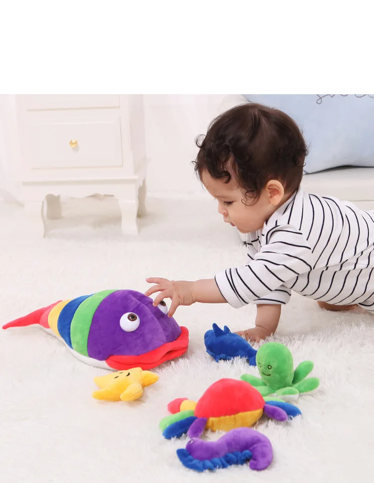 0-3-летний детский игрушечный костюм рыбка детская ручная погремушка Успокаивающая плюшевая обучающая игрушка