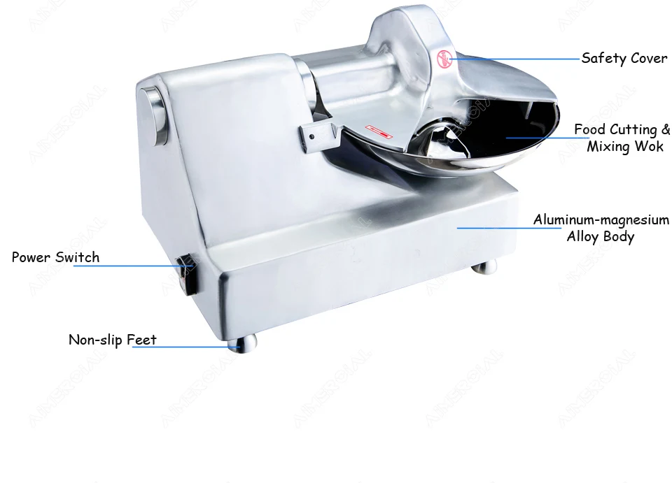 HLQ8 5.5L Коммерческая электрическая машина для резки пищевых продуктов алюминиевый сплав магния нож для еды смеситель с лезвием из