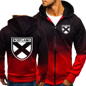 

Autumn Winter Hoodies SCOTLAND Flag Logo Jacket Zipper Sweatshirt Harajuku Tops Cardigan Coat Cotton Hoodies Coat