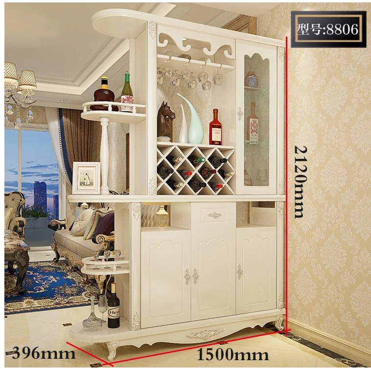 European-style porch cabinet wine cabinet living room partition double-sided room screen entrance shoe h