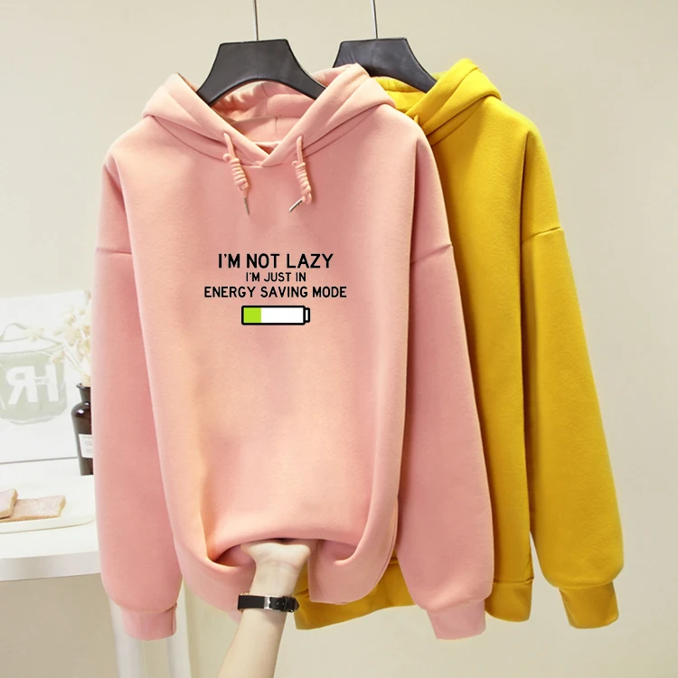 Oversized Hoodie Print Sweatshirt Harajuku Streetwear Long-Sleeve Funny Winter Woman