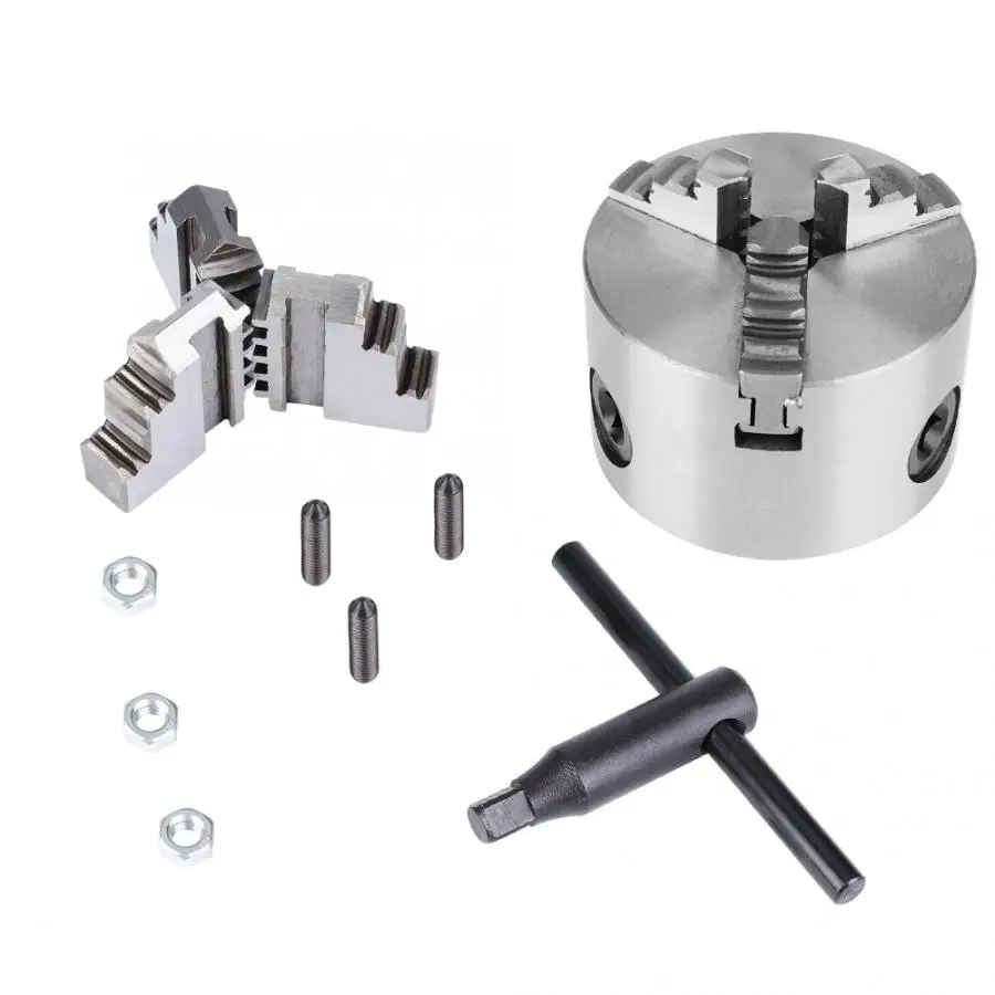 

3inch K11-80 3-Jaw Self-Centering Metal Lathe Chuck With Extra Jaws Turning Machine Accessories For Short Cylindrical Center