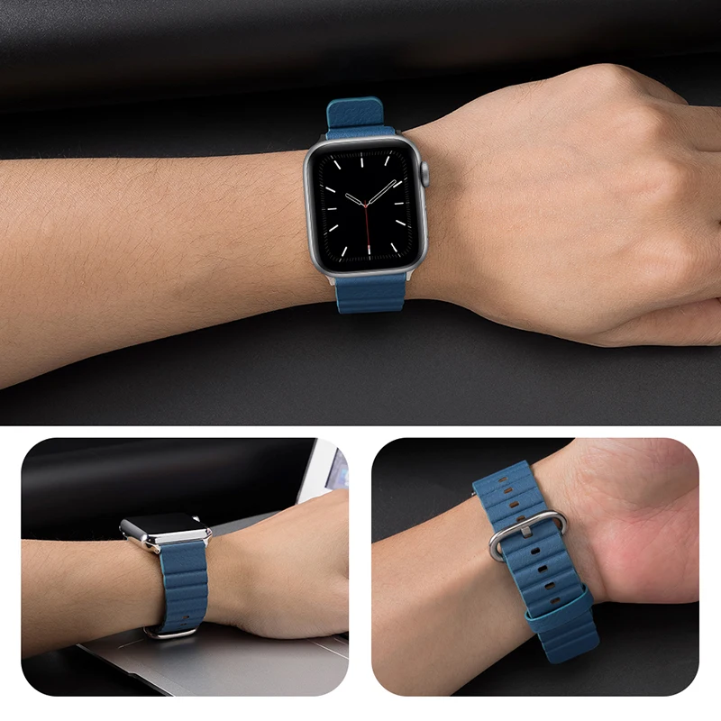 Кожаный ремешок-петля для Apple watch band 5 4 44 мм 40 мм Iwatch correa 3 2 1 42 мм 38 мм ремешок для часов браслет наручные Аксессуары для Iwatch
