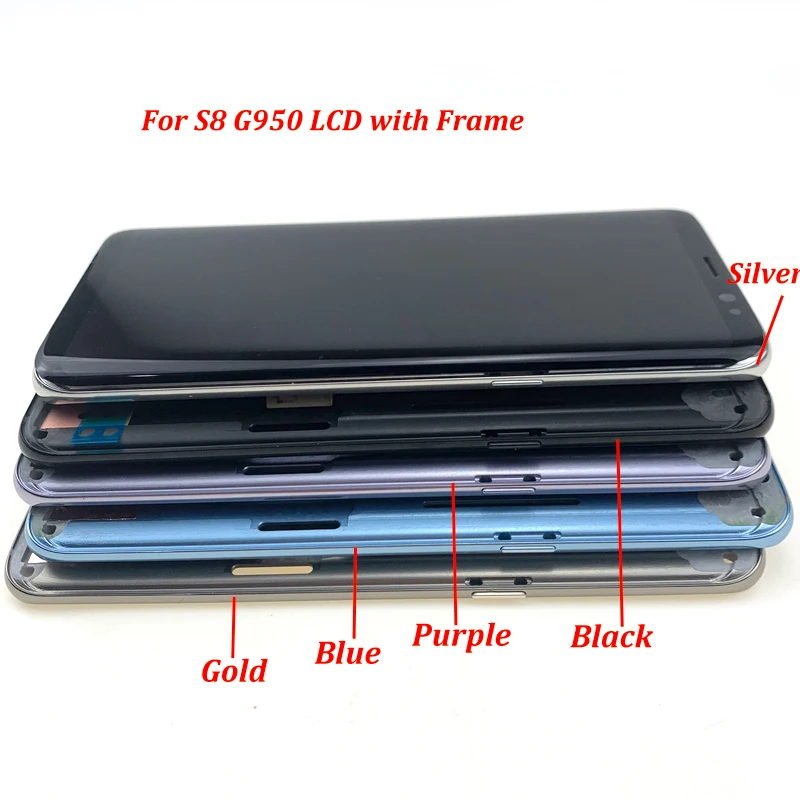 1 шт. для samsung S8 lcd для samsung S8 G950 G950U G950F S8 Plus G955 G955F дисплей с сенсорным экраном дигитайзер в сборе с рамкой