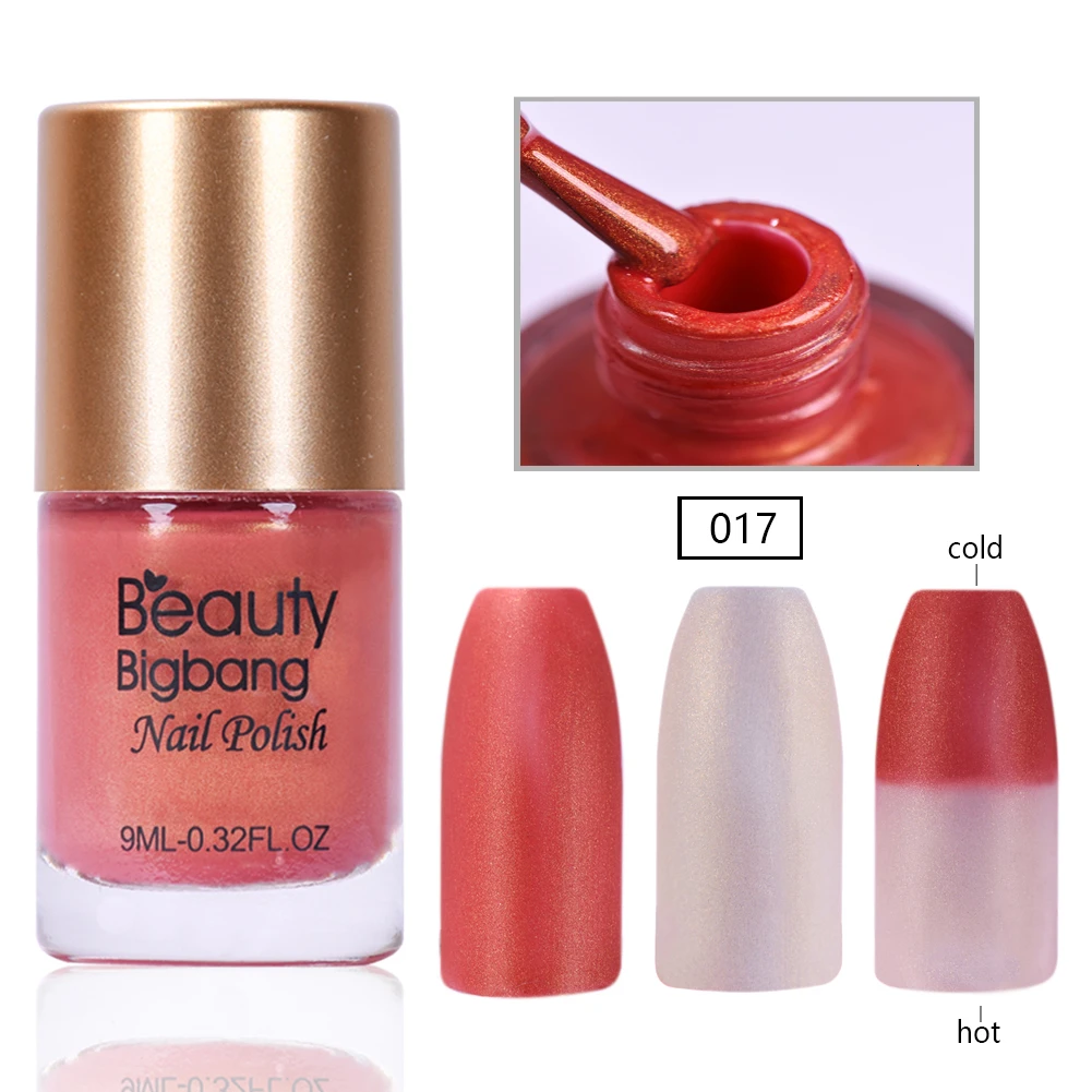 Beautybigbang 9 мл блеск лак для ногтей Температура Изменение цвета термальный лак для нейл-арта 8 изменение цвета лак