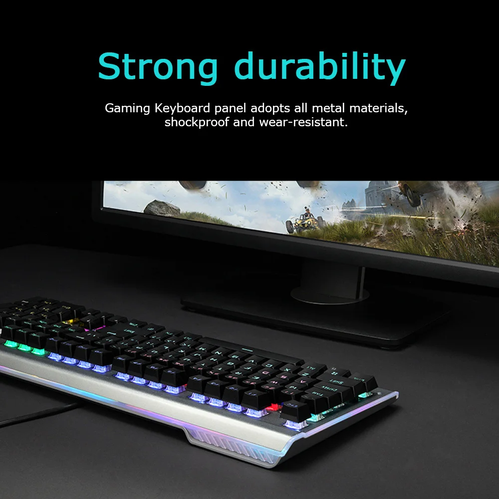 Механическая игровая клавиатура HP GK520 цветная светодиодная подсветка боковая