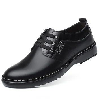 

NXY Mens Leather Shoes Men Casual Shoes Size 6-10 Genuine Leather Lace Up Comfortable Leisure Footwear for Walking Driving