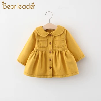 

Bear Leader Toddler Baby Casual Dress New Autumn Newborn Girls Sweet Dress Long Sleeve Costumes Solid Girls Princess Outfits
