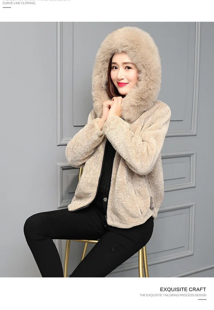 Новинка, зимний женский корейский мягкий искусственный овечий стриженый мех, Свободное пальто для женщин, искусственный Лисий мех, с капюшоном, толстые теплые куртки, верхняя одежда