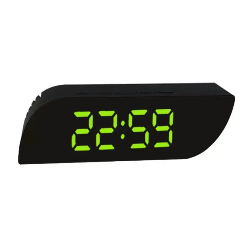 Светодиодный трапециевидный Будильник с зеркалом, настольные часы с цифровым Despertador, электронные настольные часы с питанием от USB/AAA, настольный декор XNC - Цвет: Зеленый