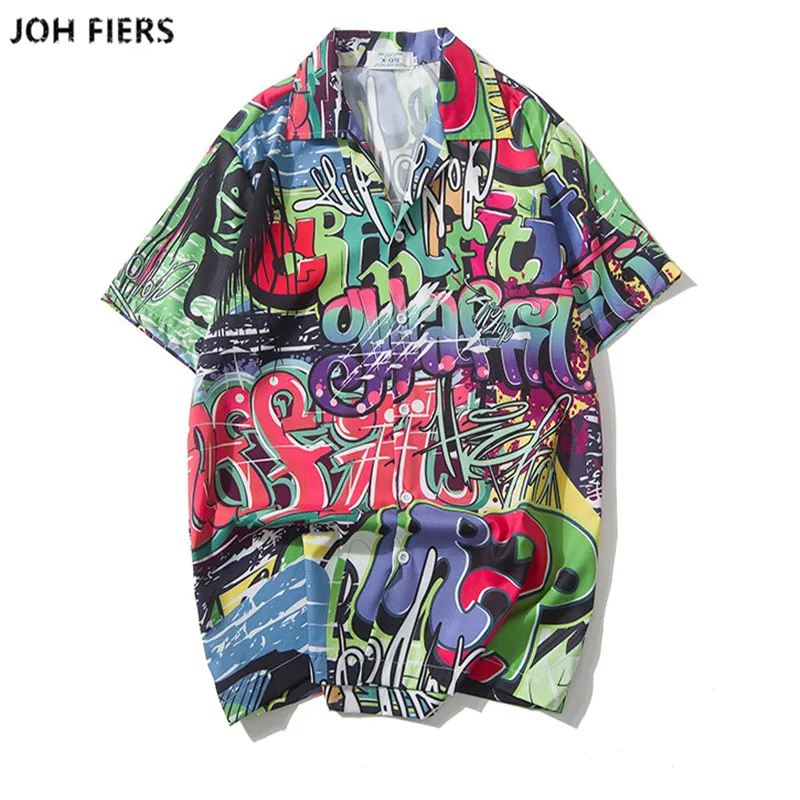 2019 Повседневная рубашка с короткими рукавами и принтом Мужская Уличная 2019 Гавайская пляжная Женская модная рубашка с короткими рукавами s