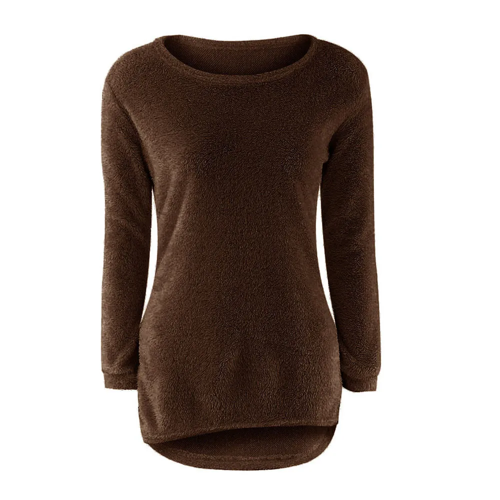 Зимний женский свитер, пуловер размера плюс, длинный рукав, свободный женский однотонный, круглый вырез, Теплые Топы, женская одежда, Pull Femme 3XL OY40 - Цвет: c