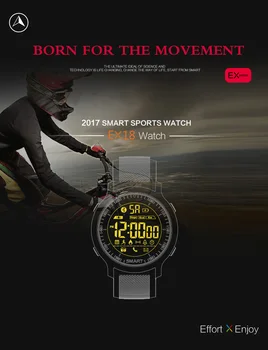 

NEW EX18 Sport Smart Watch IP68 Waterproof 5ATM Passometer Xwatch Swimming Smartwatch Bluetooth Watch for Smartphone