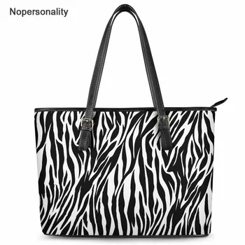 

Nopersonality Drop Shipping Ladies Handbags Fashion Luxury Cow Striped Brand Designer Female Large Pu Leather Tote Bag