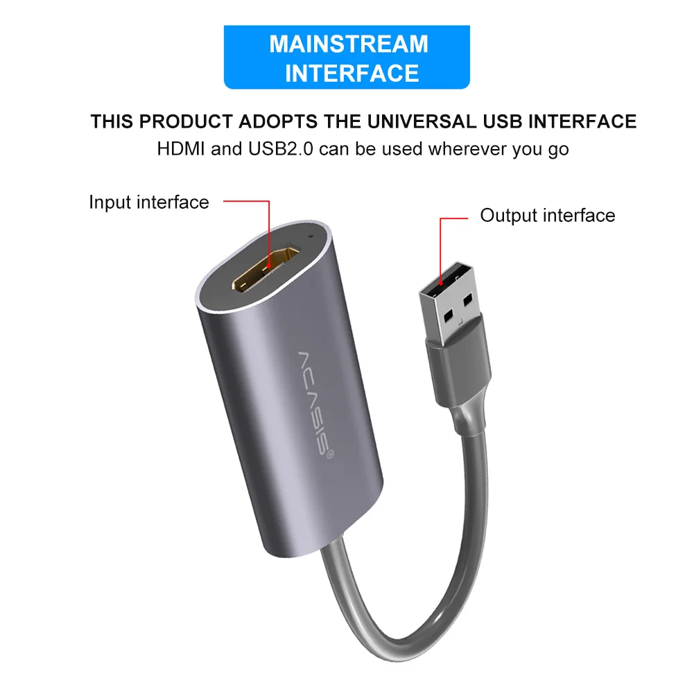HDMI Карта видеозахвата Full HD 1080p 30fps видео Потоковое вещание захвата USB 2 0 карты Grabber