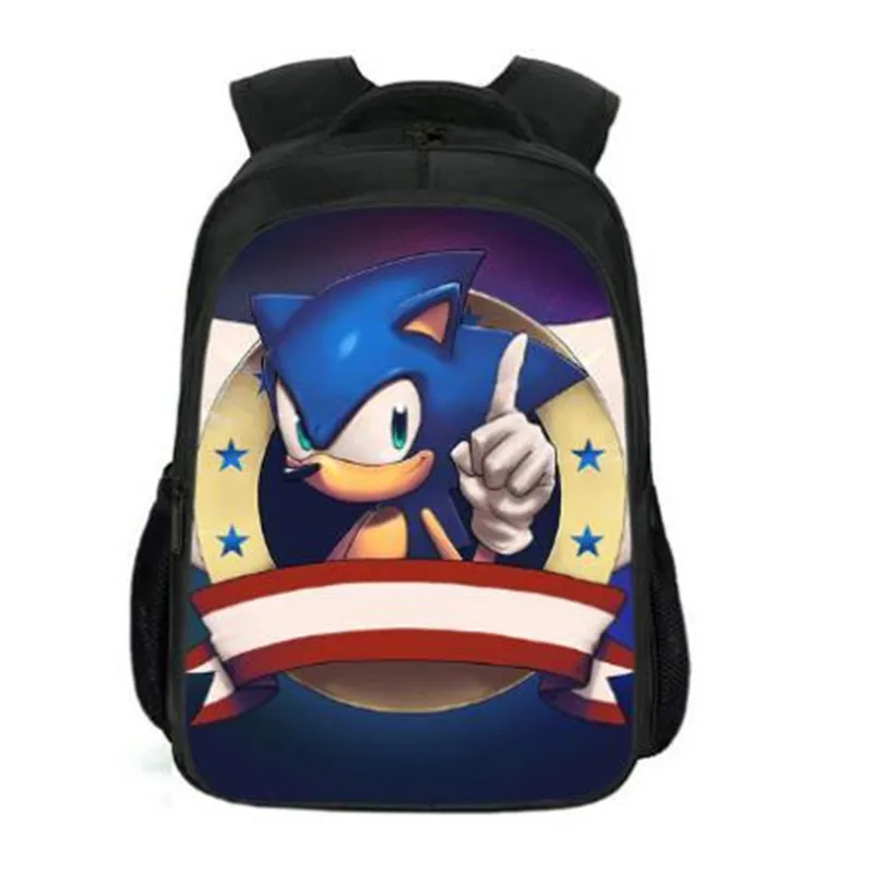

Upgraded Version Double Layer Backpack Hot Game Sonic The Hedgehog Design Kids School Backpack Bag Cartoon Children's Backpack