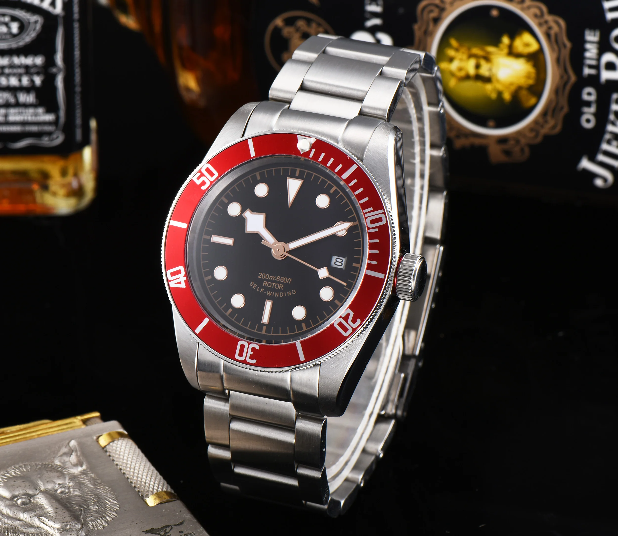 

41mm CORGEUT luxury Sapphire Glass Metal Strap Auto Date Automatic Men's Watch C7