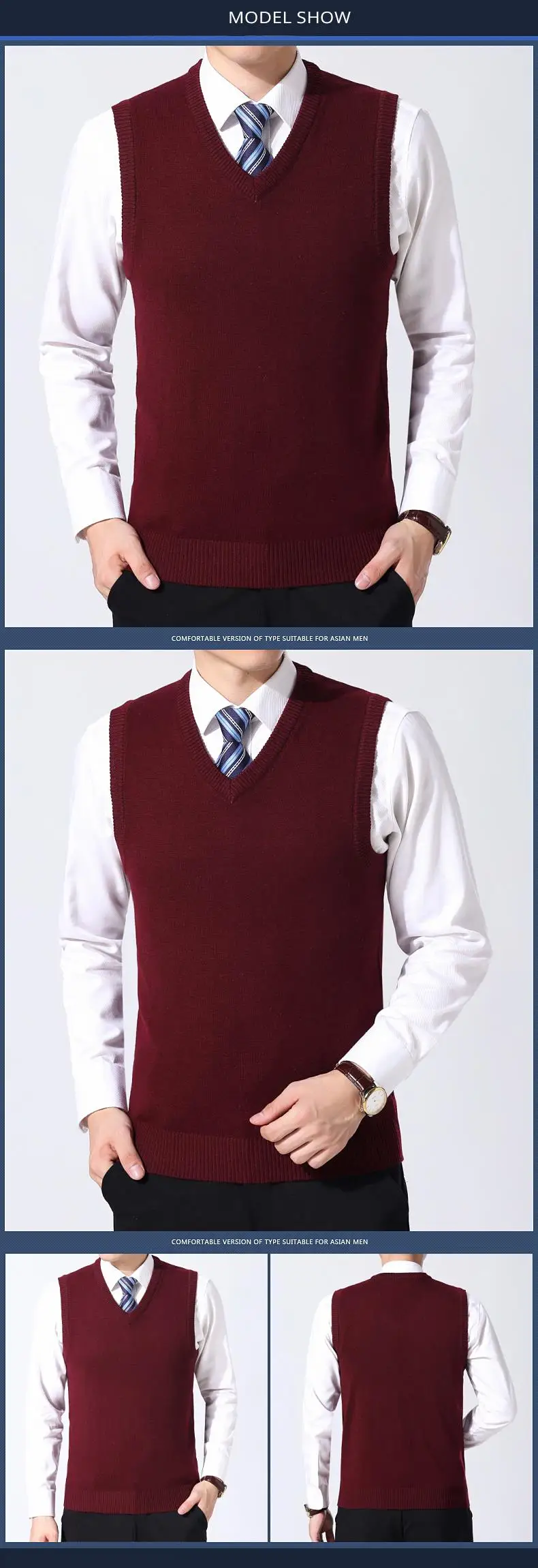 New Fashion Brand Sweater Man Pullovers Vest Slim Fit Jumpers Knitwear Sleeveless Winter Korean Style Casual Clothing Men
