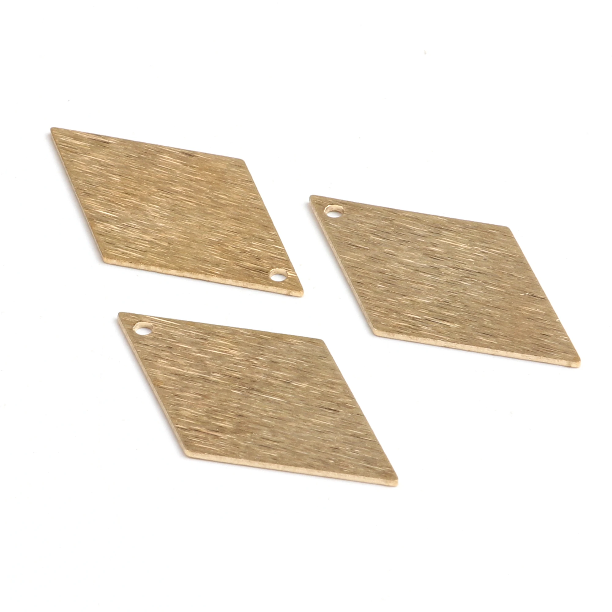 

Raw Brass Rhombus Textured Charms, Rhombus Shaped Connector with 1 Holes,Pendants Findings,Fit For DIY Necklace,-RB1179