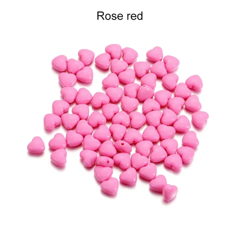 Candy Color Acrylic Heart Shape Bead Plastic Pastel Spacer For DIY Jewelry Craft Making Necklace Bracelet Accessories