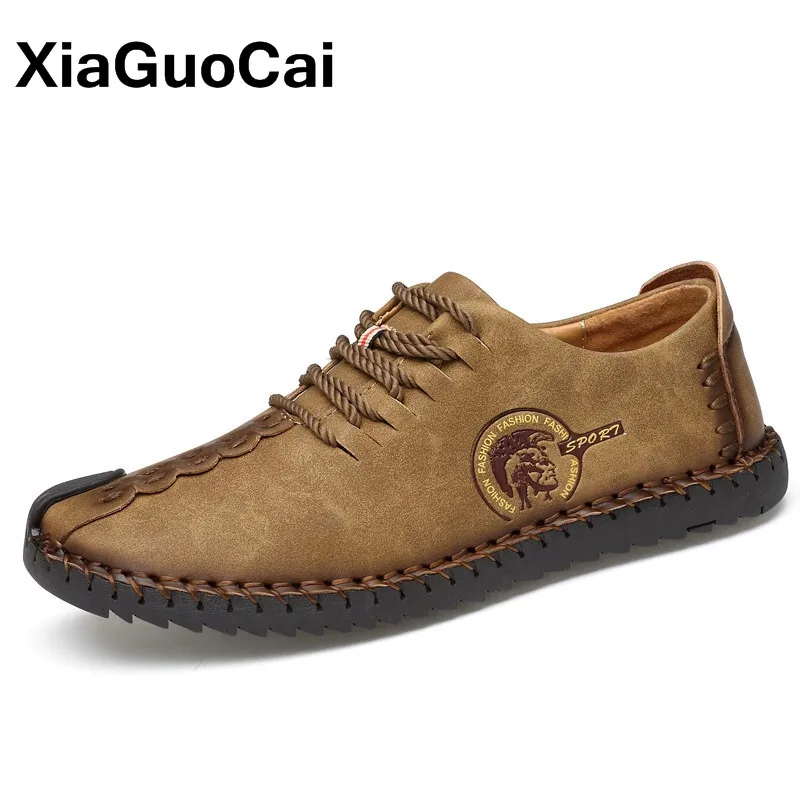 

Men's Footwear Spring Autumn Male Casual Shoes Loafers Breathable British Flats Big Size Lace Up Moccasin 2020 Zapatillas Hombre