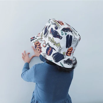 

Multicolor Kids Cotton Bucket Hats Spring/Summer/Autumn Children's Hats with Kids 2-4 years (available on both sides)