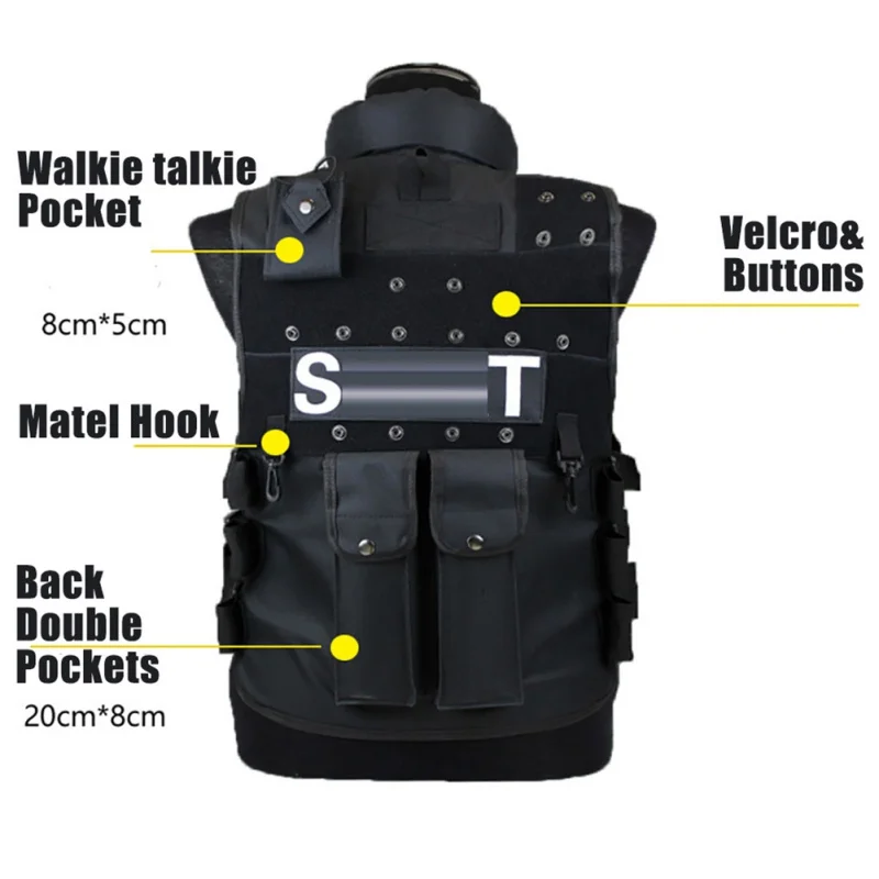 Men Hunting Vest Outdoor Waistcaot Military Training CS Vest Swat Protective Modular Safety Vest
