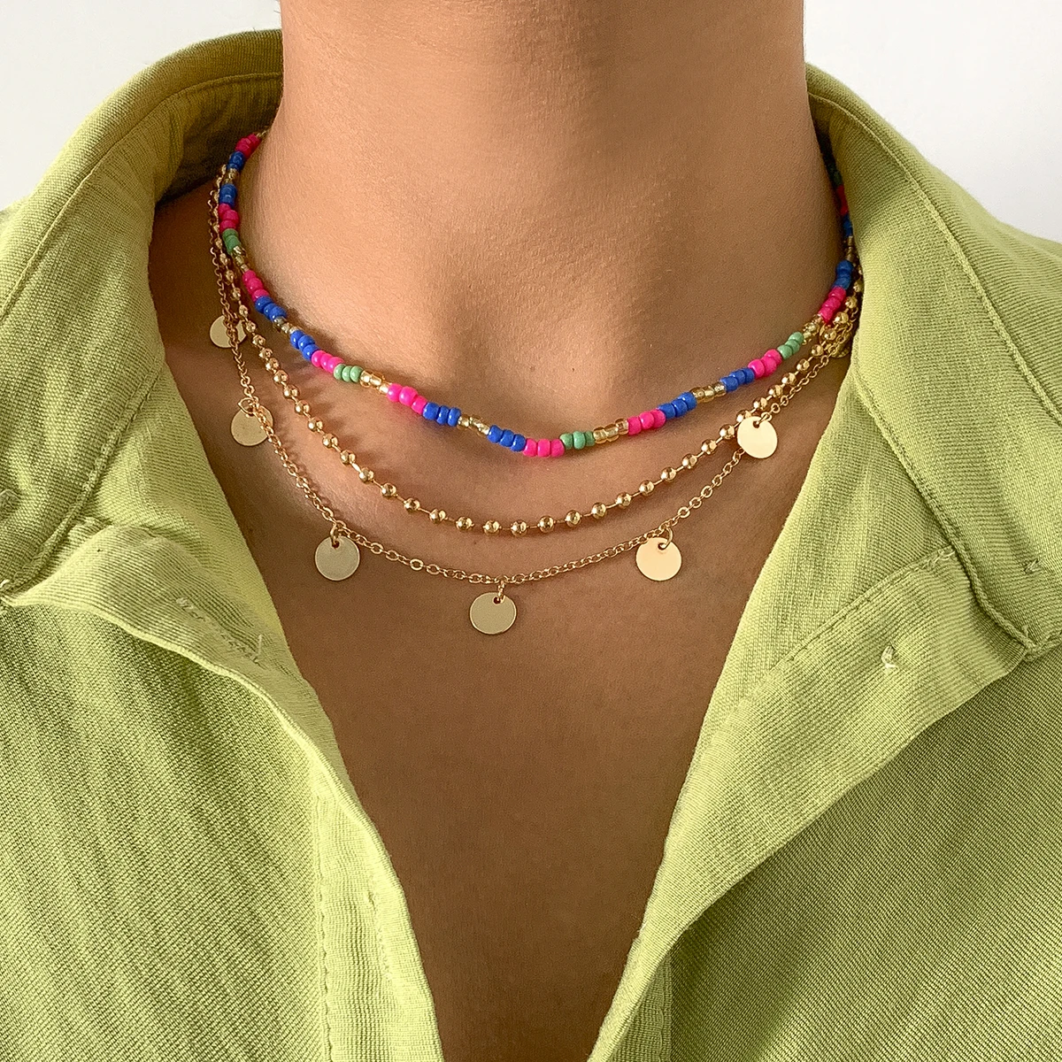Necklace Pendant Shabby Chic Bohemian Handcraft Chocker Rose