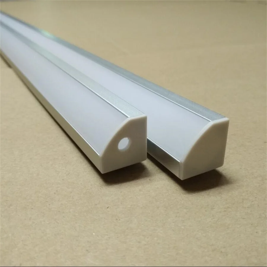 1m/pcs  New Custom LED aluminum profile 18x18mm 10mm 45 degree Corner extrusion U V channel for 2835 5050 strip